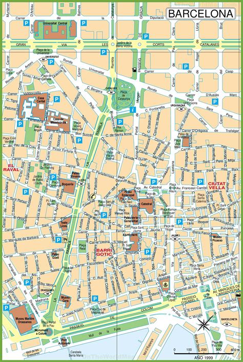 city centre of barcelona|map of barcelona city centre.